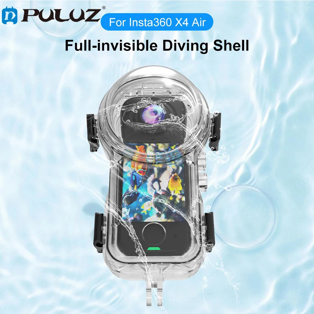 PULUZ Full Invisible Diving Cover For Insta360 X4 Air, 2025 Action-camera, 50m Waterproof Case Hardened PC Housing Shell