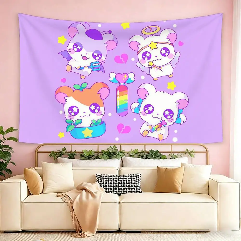 cute Hamtaro Flags Suitable For Party Club Outdoor Interior Wall Decoration Banner Fans