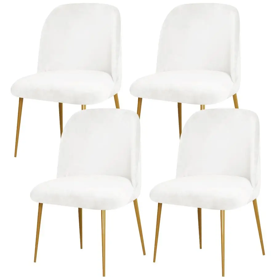 

Чехлы для стульев с изогнутой спинкой из велюра, комплект из 4 штук, для обеденного гарнитура, в стиле Mid-Century Modern, полукруглые чехлы для сидений стульев, защита для спинки.