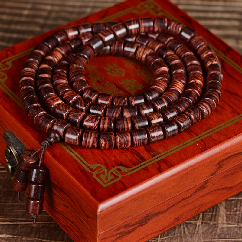 High Density Old Material Purple Oil Rosewood 8 10mm Barrel Bead Bracelet Unisex Sweater Chain Handplay Gift