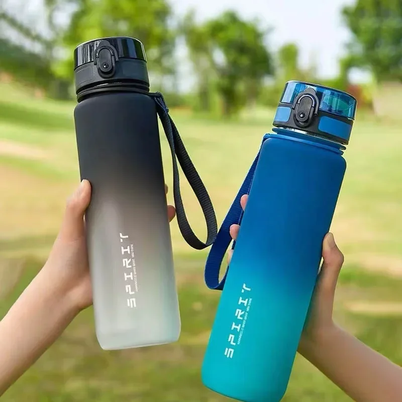 1 Liter/500ml/650ml PC Water Bottle Motivational Sports Bottle Leak Proof Plastic Drinking Cup Outdoor Travel Gym Fitness Jugs