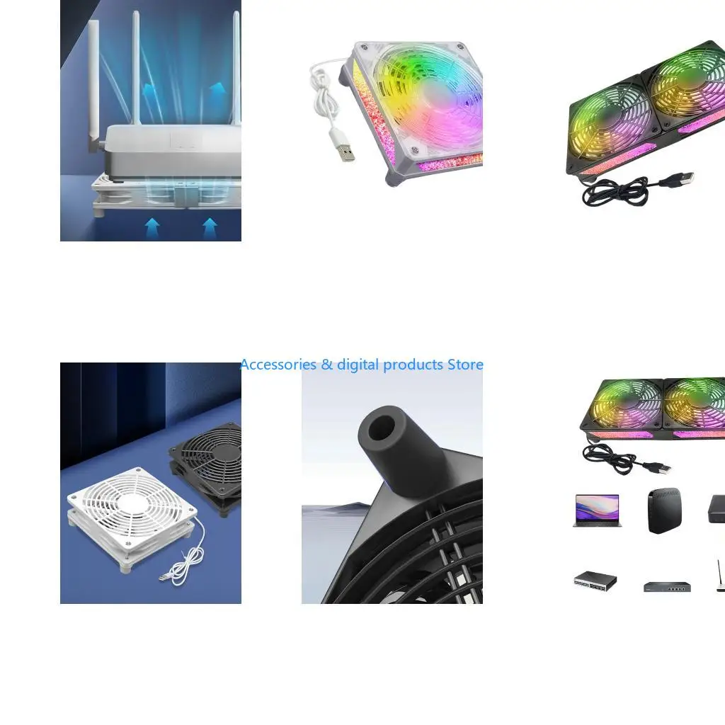 77JD 120mm 5V LED Light Cooling Fan LED Light Sync Temperature Control 12cm Quiet Case Fan for PC Chassis CPU Radiators