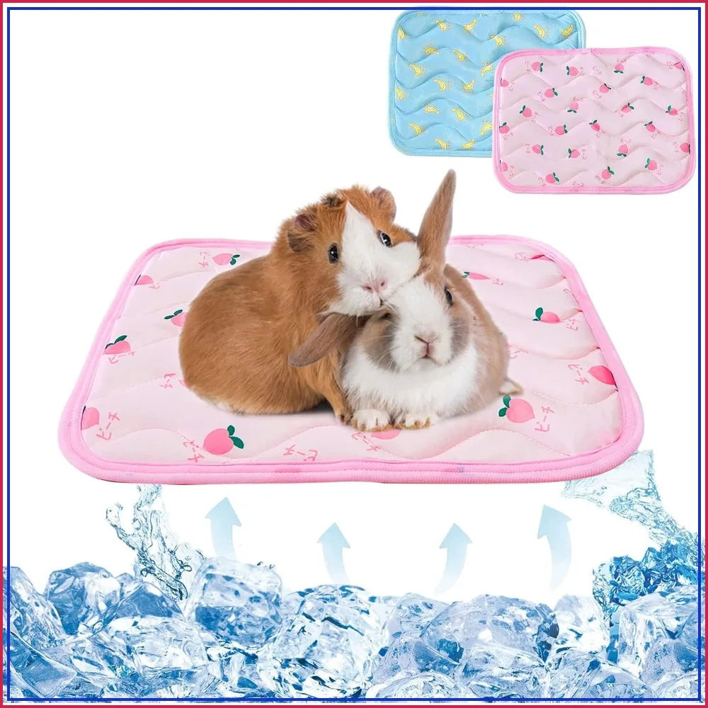 

2Pcs Small Animals Cooling Mat, Guinea Pig Sleeping Pad, Rabbit Cool Pad, Breathable Self Hot Day Bed for Pet Stay Cool 15.8x11.8in
