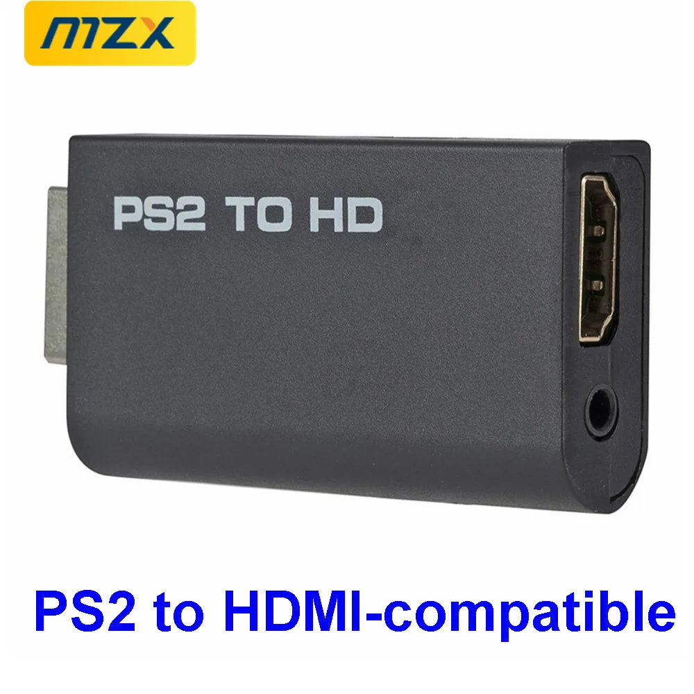MZX PS2 to HDTV Converter Video Audio Adapter 1080P HDMI-compatible 480i/480p/576i 3.5mm Output Gaming Old PS2 Game Accessories