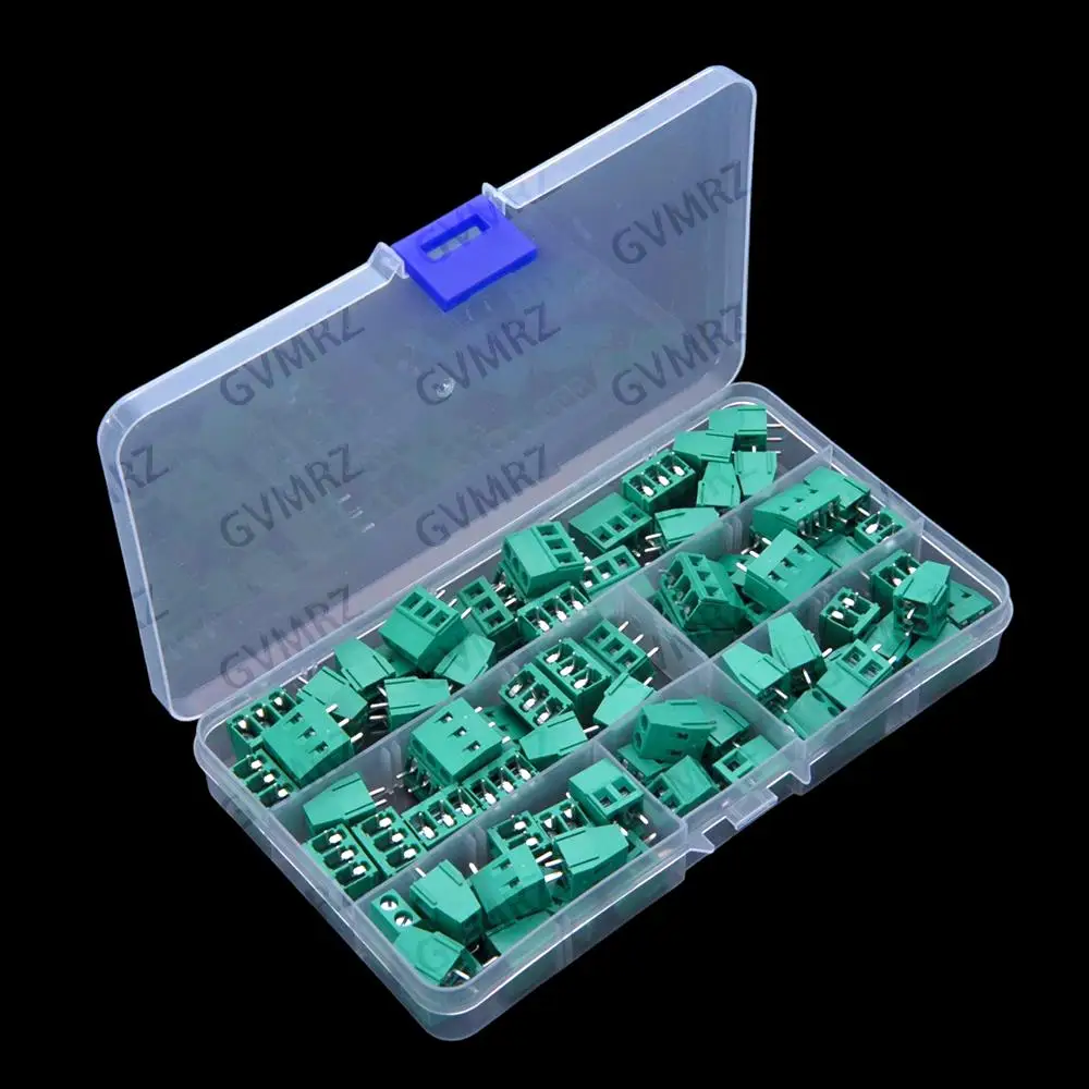 50PCS 2-4P 2EDG 5.08mm pluggable PCB terminal blocks 2P 3P 4P straight pin connectors set 5.08