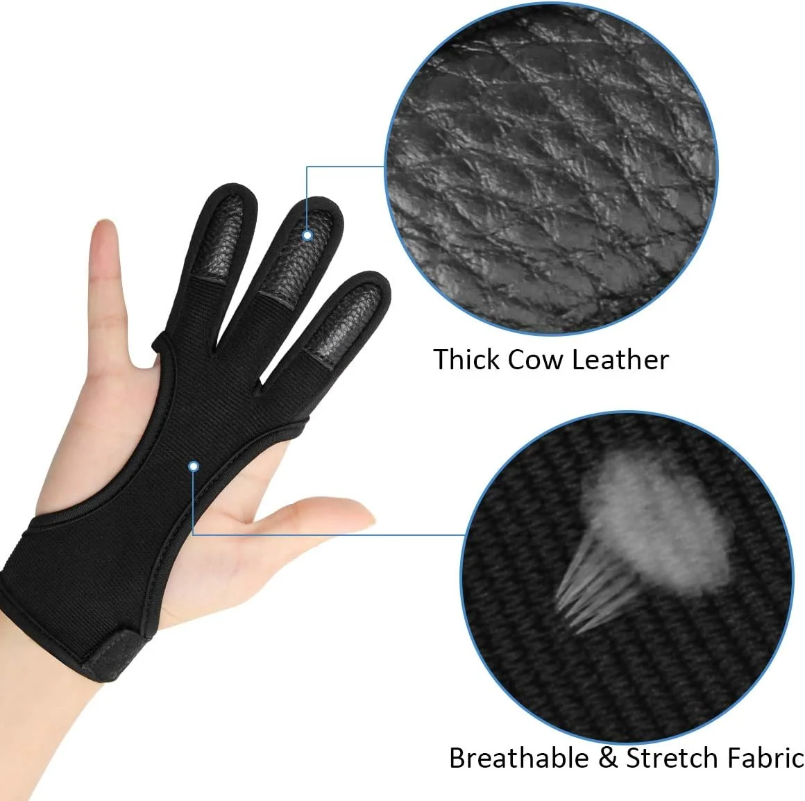 3 dedo tiro com arco dedos protetor protetor guarda ao ar livre luvas de tiro com arco recurvo caça acessórios