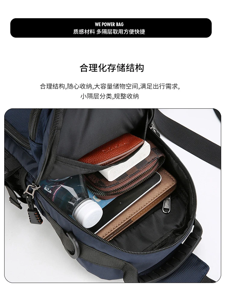 Mode männer Taille Packs Brust Tasche Hohe Qualität Oxford Umhängetaschen Für Männer Mode Lässig Männer Tasche Handtasche Männlichen Brust pack – Detail 8