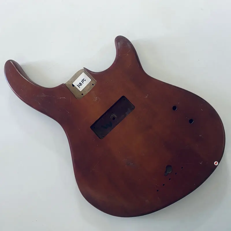 

kB115 Red Color Solid Wood 4 String Electric Bass Unfinished Bass Body for DIY Surface Damages And Dirty DIY Bass Part