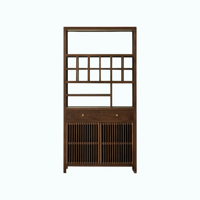 LTT New Chinese Solid Wood Bogu Shelf Display Cabinet Duobao Pavilion Bookcase Combination