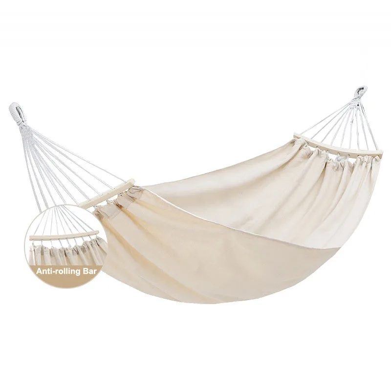 Hammock Outdoor Rollover Prevention Thickened Durable Camping Canvas Hanging Patio Swing Sleeping Bed Single Double CVIP