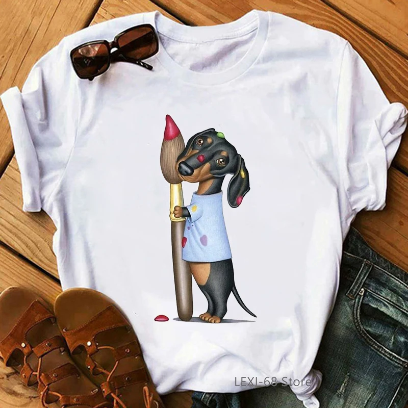 

2023 Summer Fashion Shih Tzu Adorable Puppy Dog Graphic Print T-Shirt Women Clothes Funny Dog Mom Tshirt Femme T Shirt Female