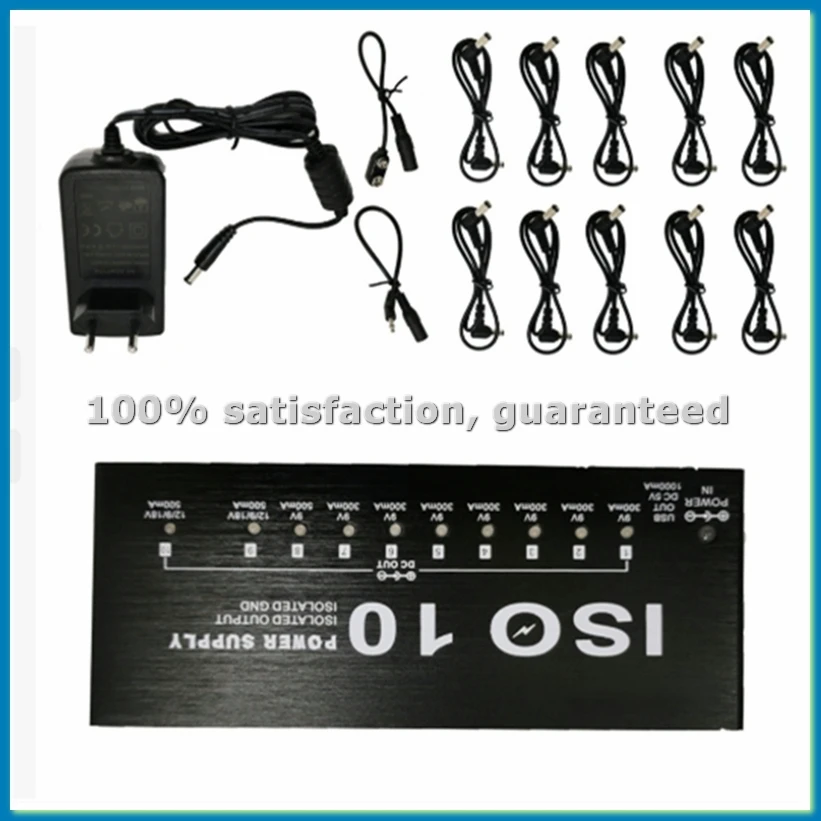 ISO-10 POWER Guitar Effect Pedal Power Supply 10 Isolated DC Outputs/ 5V USB Output for 9V 12V 18V Guitar Accessories EU-A69M