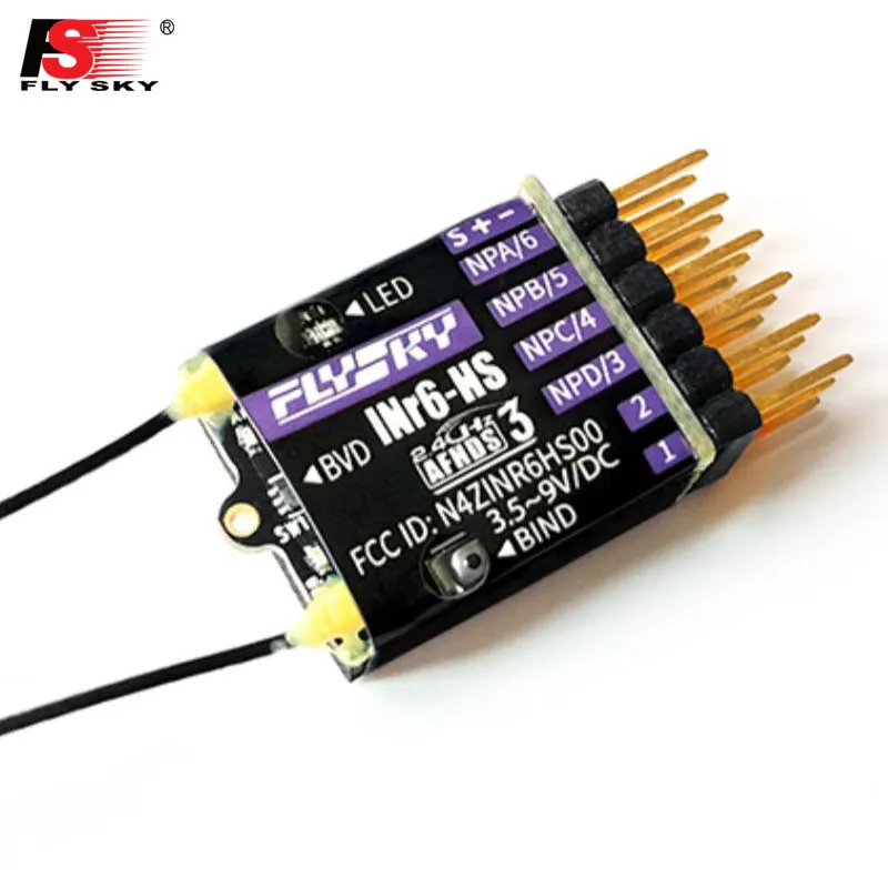 FLYSKY INr6-HS 2.4G 6CH AFHDS 3 Receiver Built-in Height Sensor Newports Interface PWM PPM I.BUS I.BUS2 S.BUS for PL18 RC Glider