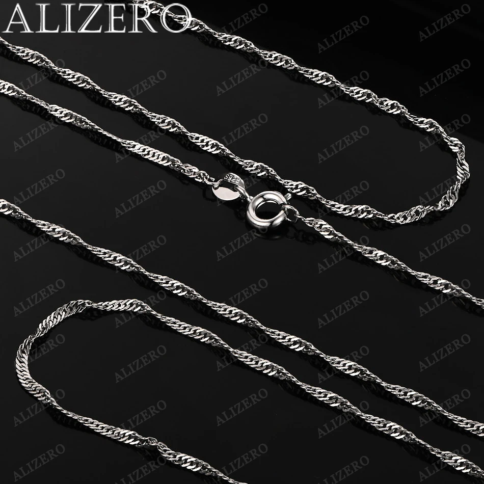 ALIZERO 925 Sterling Silver Necklaces Base Chain Necklace For Women Man Fashion Fine Jewelry Wholesale