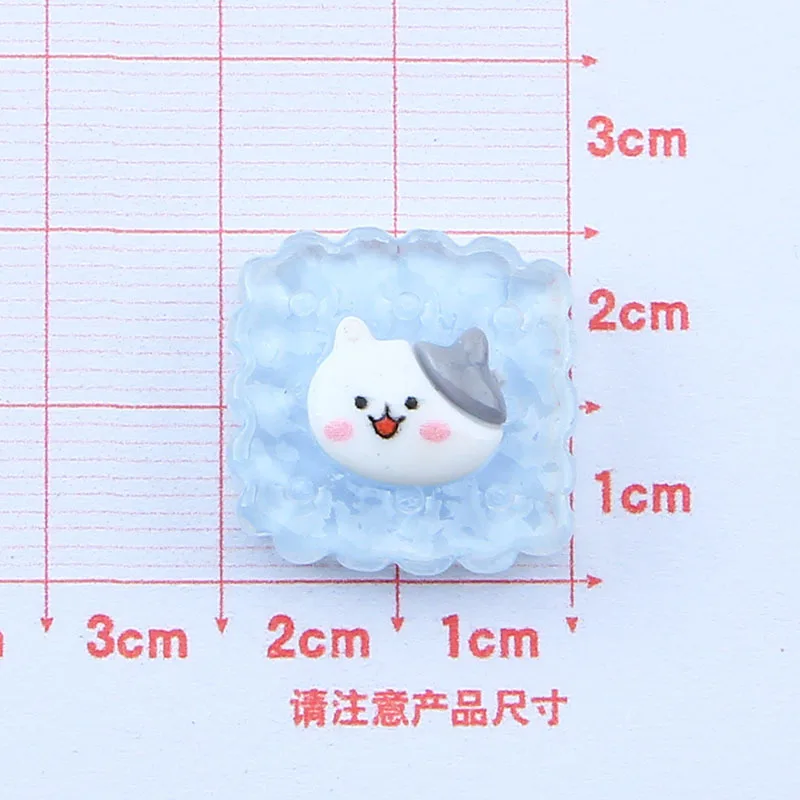 Cute Kitten Cookies Resin Flatback Cabochons 20pcs Kawaii Transparent Cat Biscuit Flat Back Buttons for Phone Case or Scrapbook