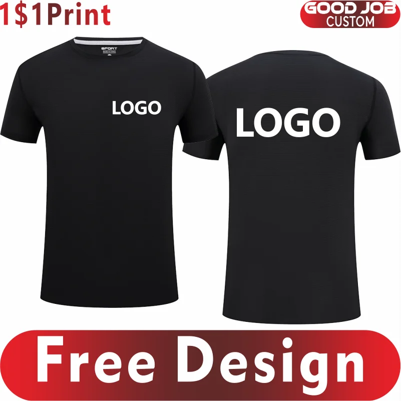 Summer Sports T-shirts Custom Logo Casual Elastic T-shirts Printed Personalized Pattern Comfortable Team Tops Embroidery Text