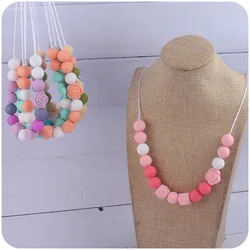 ABCPICK Gratis siliconen bijtring Baby tandjes ketting speelgoed moeder borstvoeding kauwbare sieraden hanger ketting