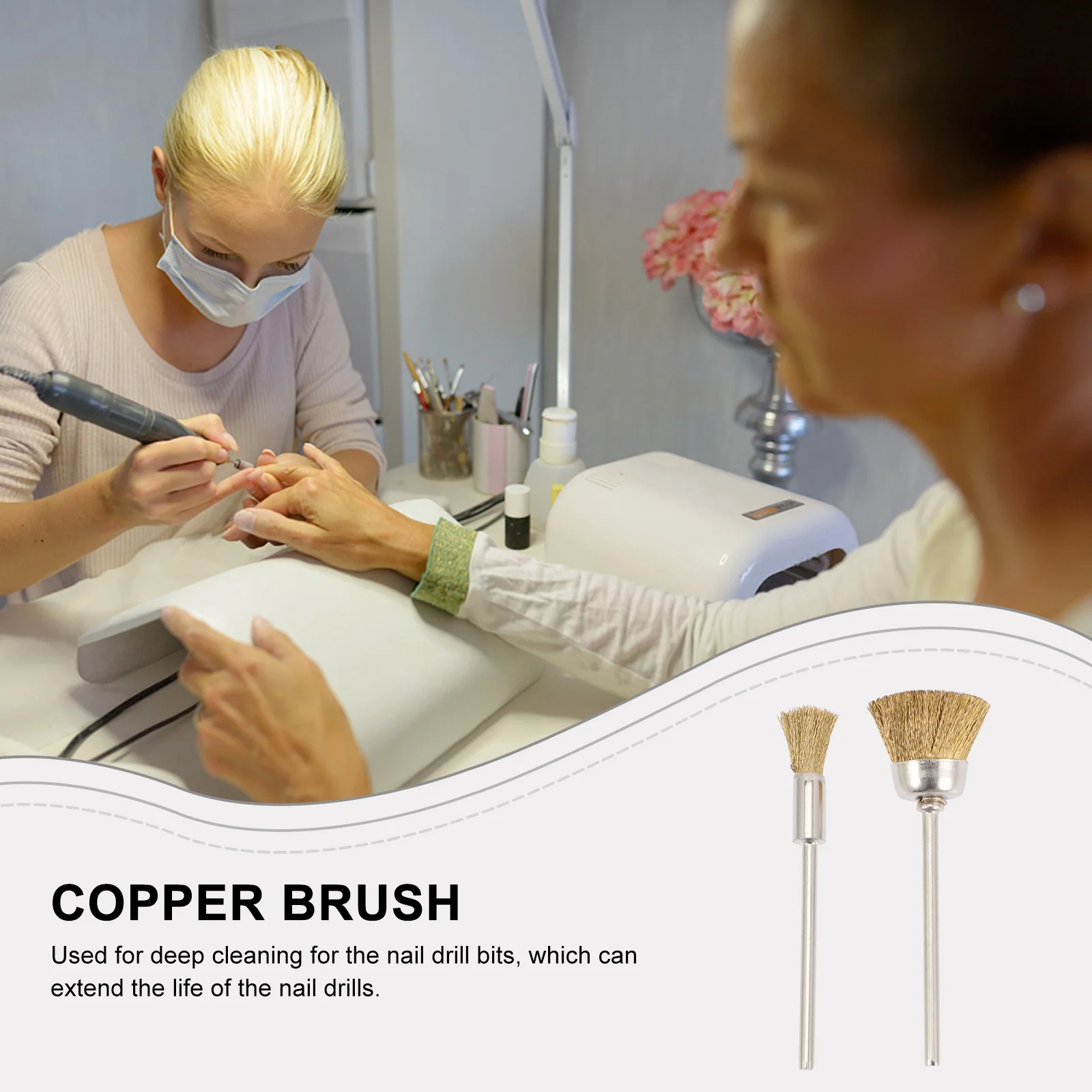 

4pcs Drill Bit Cleaner Copper Wire For Polishing Head Root Canal Files Manicure Tools Art Gel Nail Drill Cleaning Brush Nail
