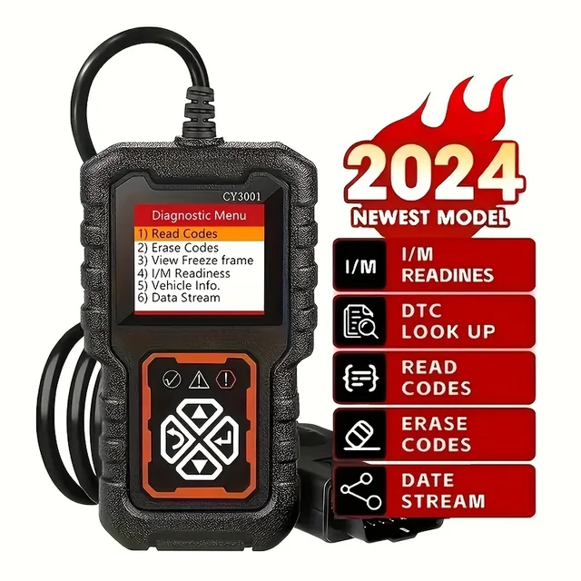 Samochodowy skaner OBD2 Narzędzie diagnostyczne Czytnik kodów, Tester napięcia samochodu Skaner kodów usterek silnika, Tester ładowania Diagnostyka cy3001B