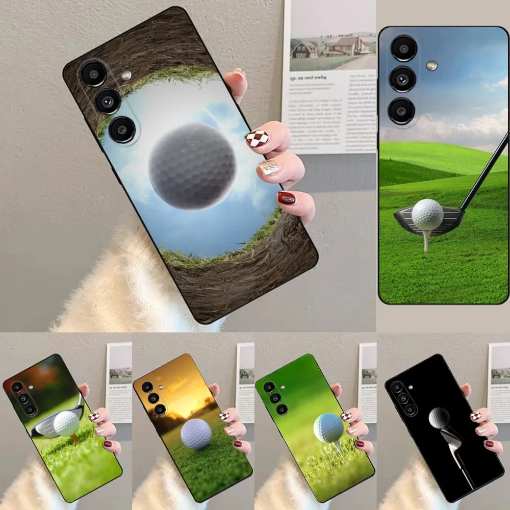 

Golf ball Phone Case For Samsung S24,23,22,30,21,10,9,Ultra,Plus,Lite,FE,Soft Silicone Black Cover