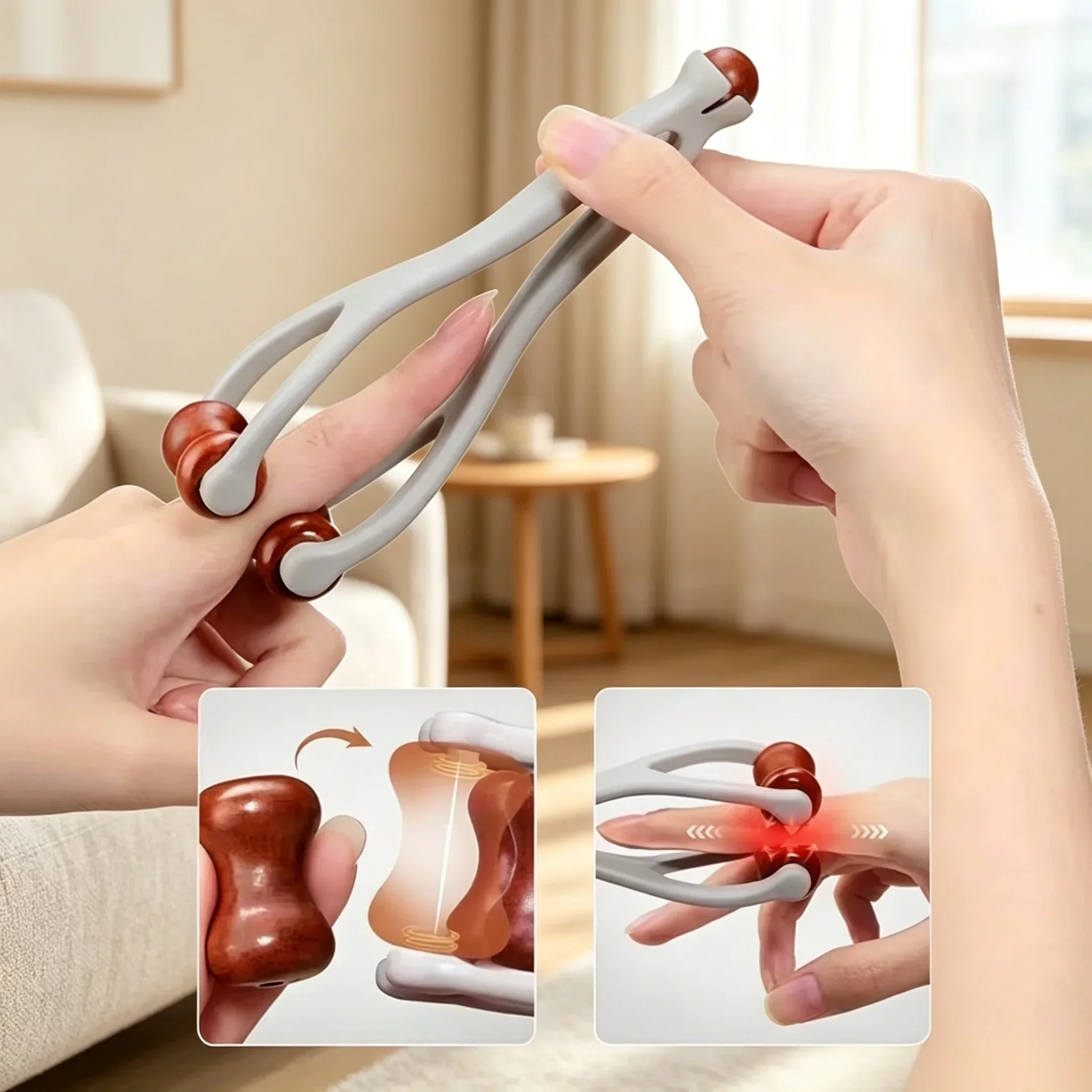 Dual‑Roller Finger Massager,Hand Soreness Relief Tool,Portable Hand Relax Massager for Home Use,Protect Fingers, Relieve Fatigue