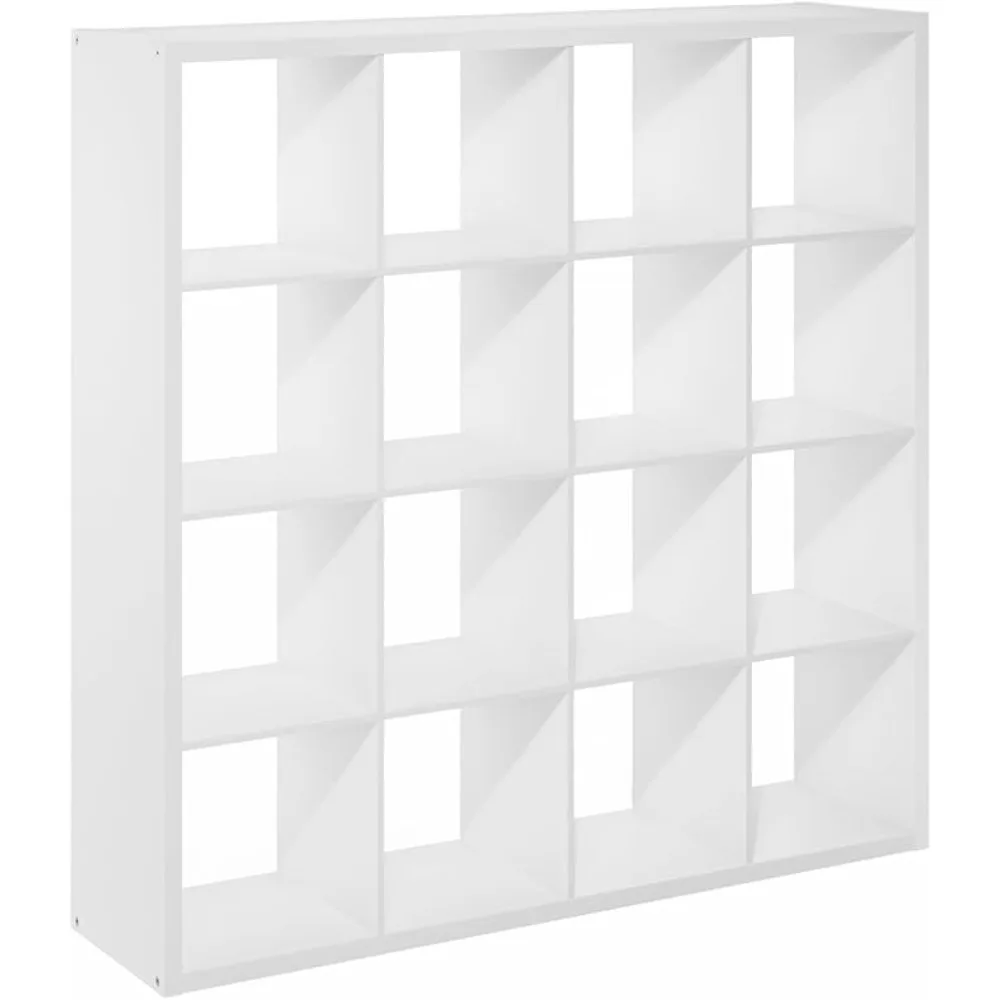 Cubicle Open Back Decorative Cube Storage Organizer, 16-Cube, White