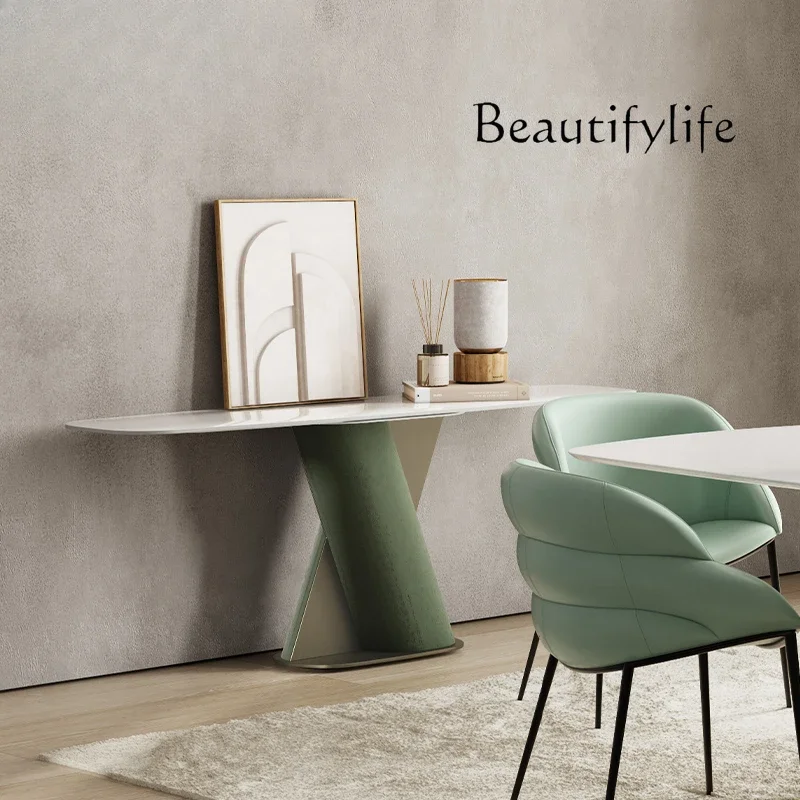 M Italian Modern Light Luxury/natural Marble/entry Against The Wall, Facing The Door, Luxury Stone Entrance Table