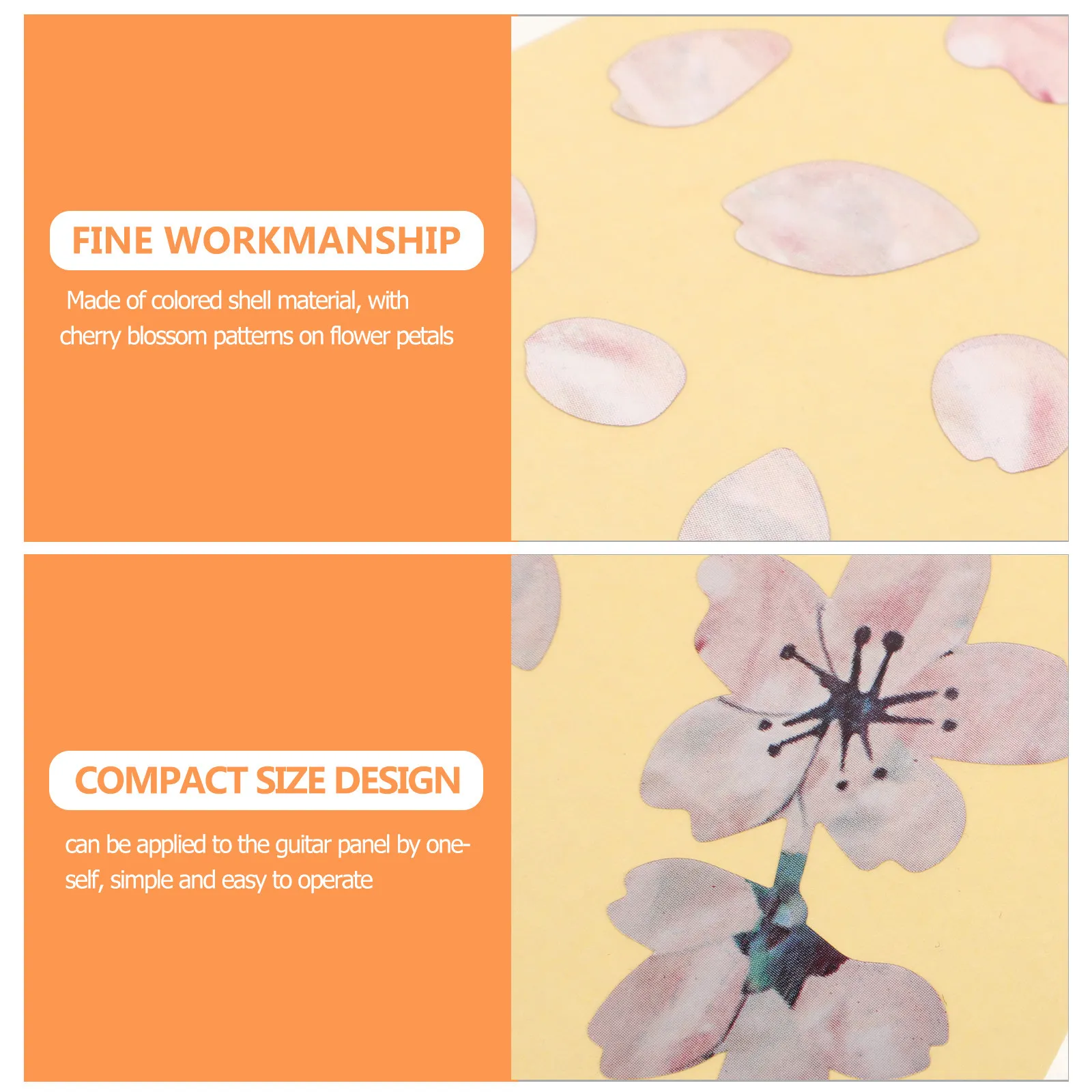 2Pcs Guitar Fretboard Sticker Flower Theme Self-Adhesive Decorative Decal for All Guitars Creative Personalization Non-Damaging