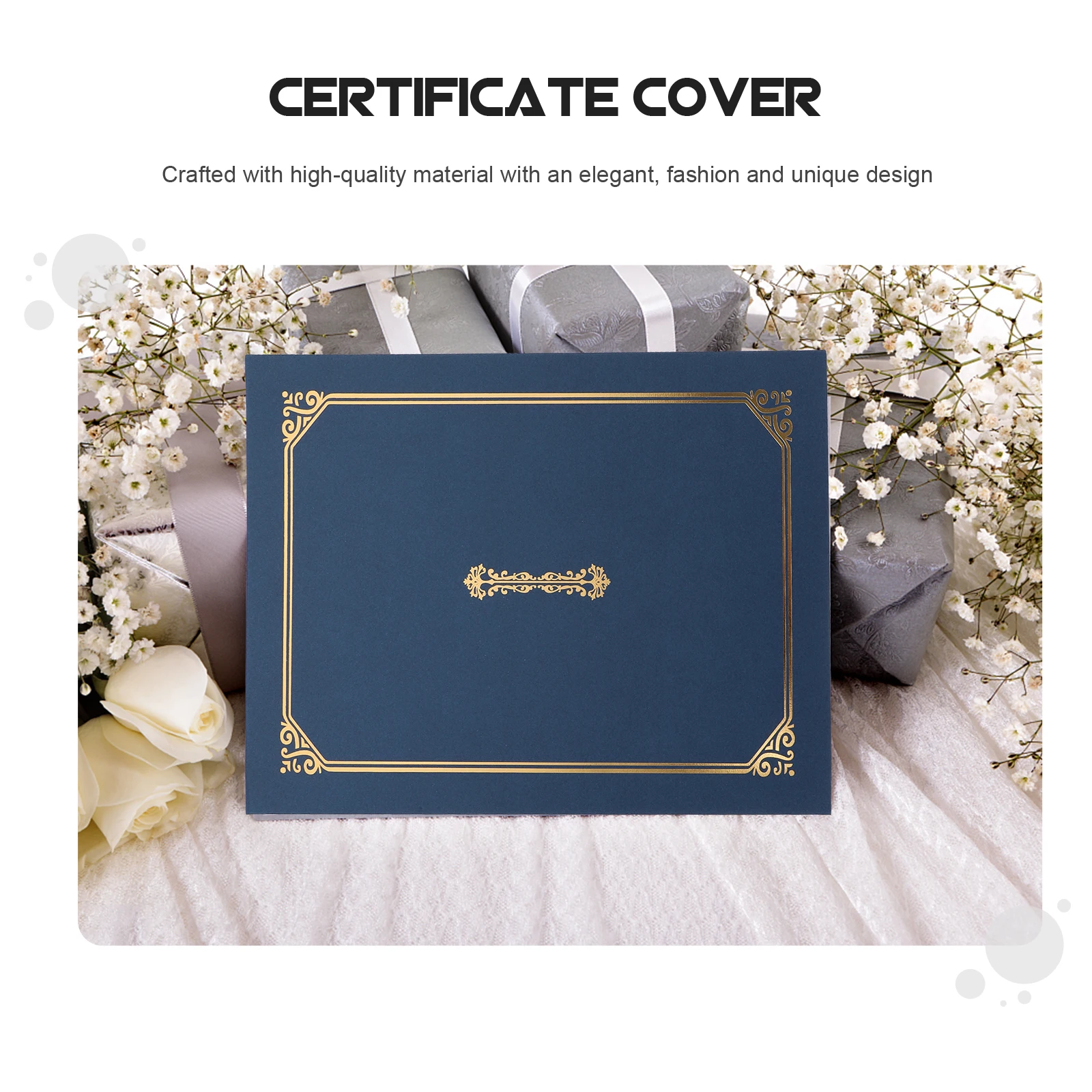 

5 pcs A4 Certificate Cover Black Gold Graduation Document Holders Elegant Paper Shells Folder Presentation Frames