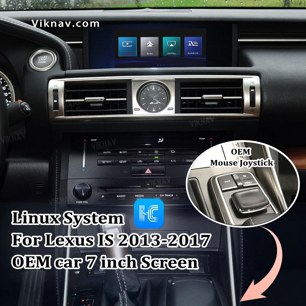 Viknav Linux System For Lexus IS 2013 -2017 Wireless Apple CarPlay Android Auto Only Support Original Car 7 Inch Screen