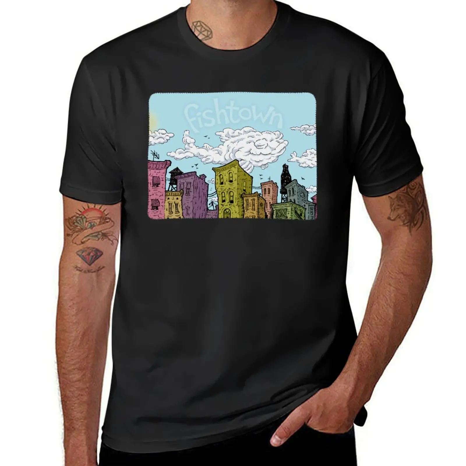 Fishtown Afternoon T-Shirt graphics Blouse customs design your own customs big and tall t shirts for men