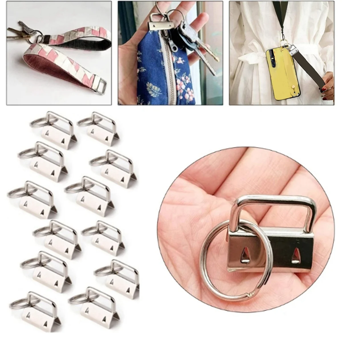 [Na stanie] Zestaw 30 sztuk elementów do breloczków 32 mm, odpowiedni do klipsów na nadgarstek, smyczy do breloczków, narzędzia DIY