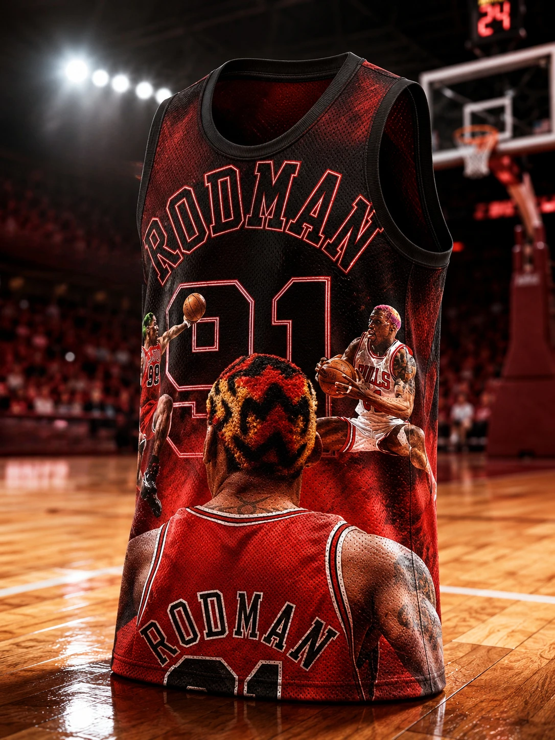 2027 Latest Rodman 91 Lion Legacy Basketball Vest for Men and Women, 3D Printed Fan Casual Fashion Top for Families