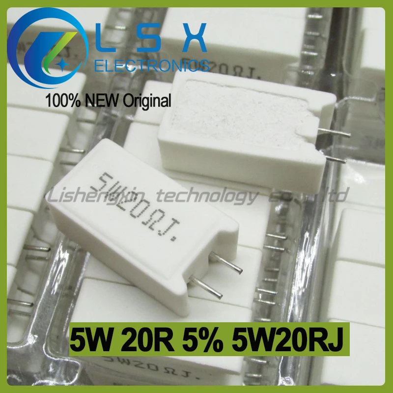 10-50-pecas-5w-20r-5-5w20rj-resistor-de-ceramica-com-fio-de-cimento-para-divisao-de-frequencia-vertical-novo-e-original