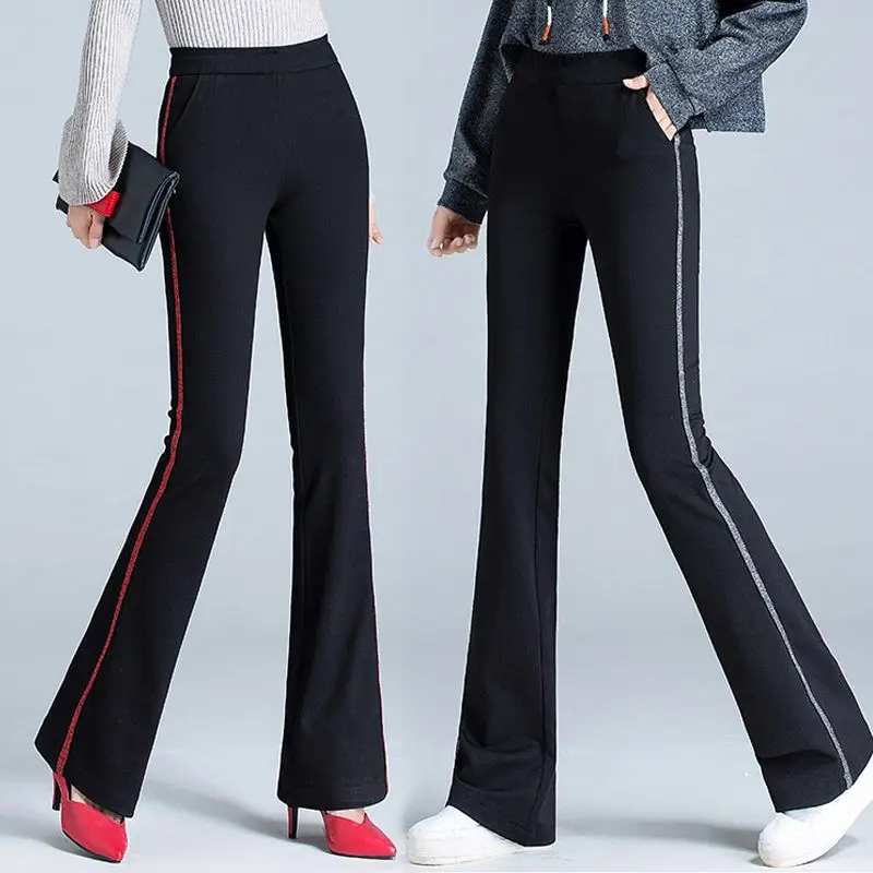 Spring New Micro-flared Pants Children's Students Korean Loose Casual Sports Pants High-waisted Women's Trousers