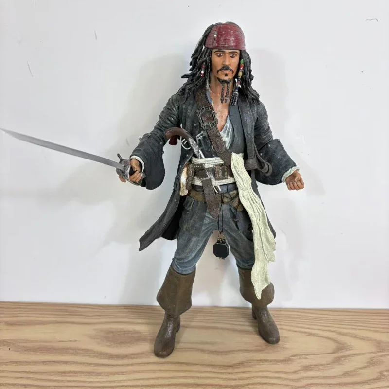 28cm Movie Pirates of the Caribbean: Dead Man's Chest Capt Jack Sparrow Character figure PVC Statue Collection Model kids gift