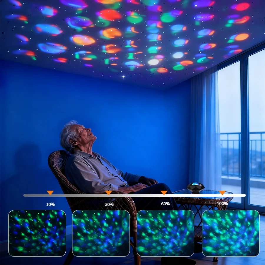 1/2pcs romantic 8-color crystal cube/cylinder corrugated texture projection USB lamp, USB ambient light, USB plug-in use, touch