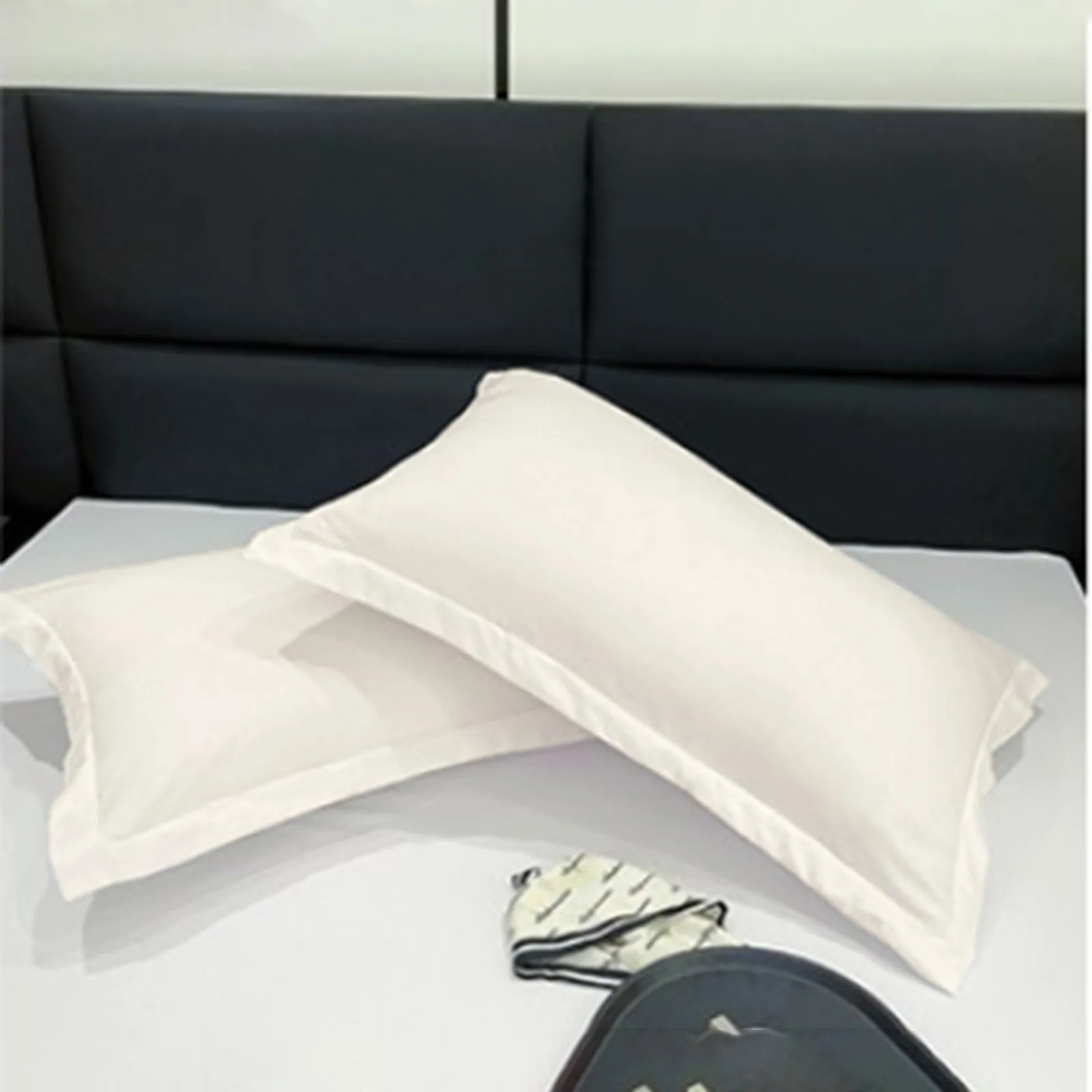 2pcs 100% Envelope Cotton Pillow Case Solid Color Pillow Cover 48x78cm Rectangular White Pillowcase Bedding Pillow Case 2024