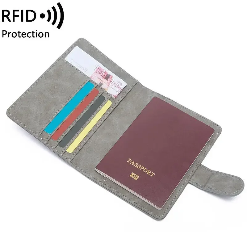 Rfid PU lederen paspoorthoes Multi-kaartsleuven ID-kaarthouder Documenthoes Paspoorthouder Vlucht Ticket Clip Paspoorthoezen