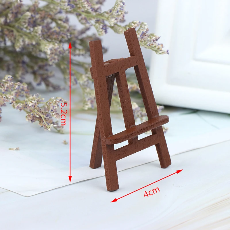 New 1:12 Dollhouse Miniature Mini Wood Painting Easel Doll Accessories Furniture