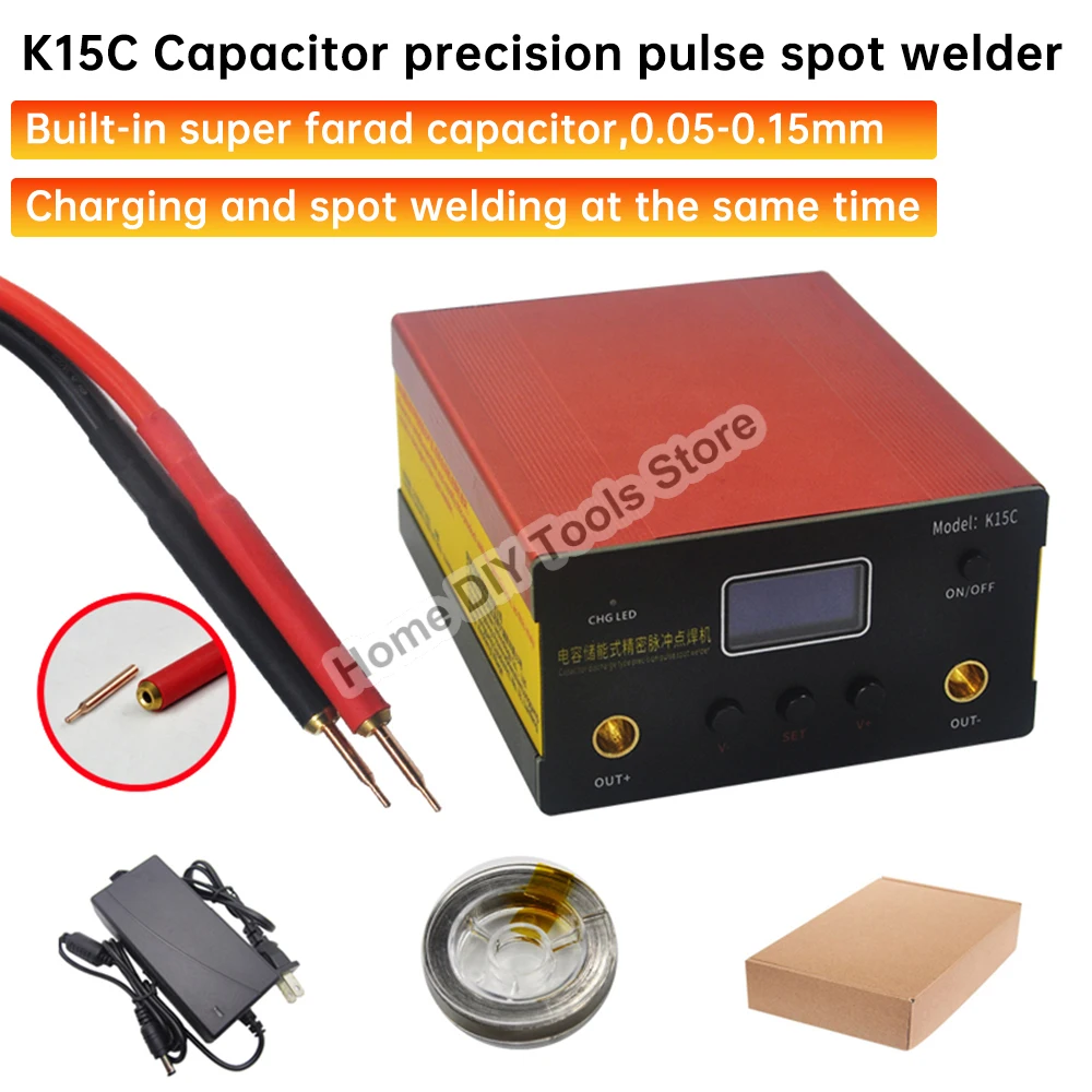 

K15C Double Pulse Spot Welder 1-30ms Pulse Super Farad Capacitor Spot Welding Handheld Portable Spot Welding Machine