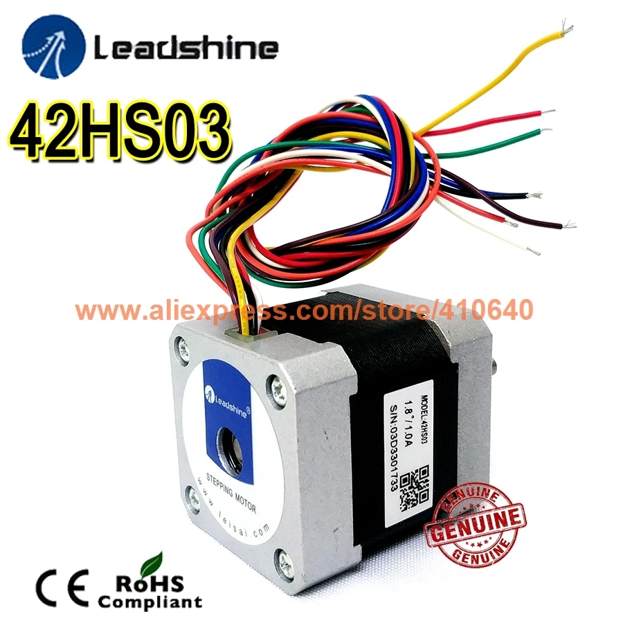 

Free Shipping GENUINE Leadshine Stepper Motor 42HS03 Step Motor current 1 A NEMA 17 with 0.34 N.m torque Better Quality