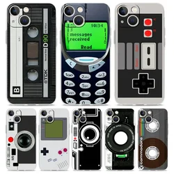 Vintage Tape Camera Gameboy Phone Case For iPhone 16 15 14 13 12 11 Pro Max Mini SE 7 8 Plus Luxury Bumper Non-Slip Cover Fundas