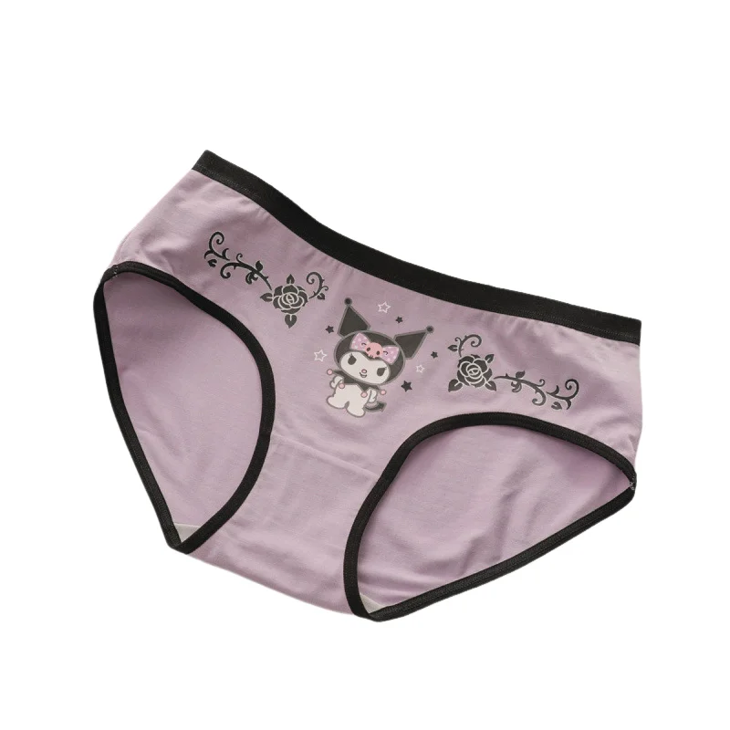 Sanrio Cartoon Kuromi Anime Peripheral Cute Pink Black Lace Sexy Underwear Girls Briefs Bow Tie Gift Kawaii New Wholesale