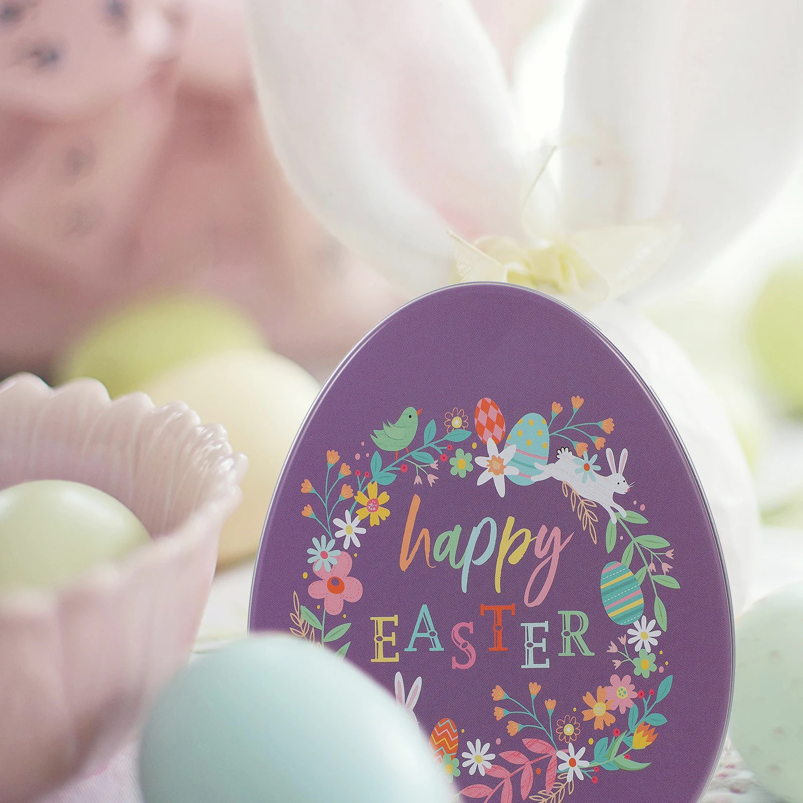 

2pcs Easter Gift Boxes Iron Candy Holder for Chocolates Cookies Storage Case Kids Treat Party Favor Snack Container Easter