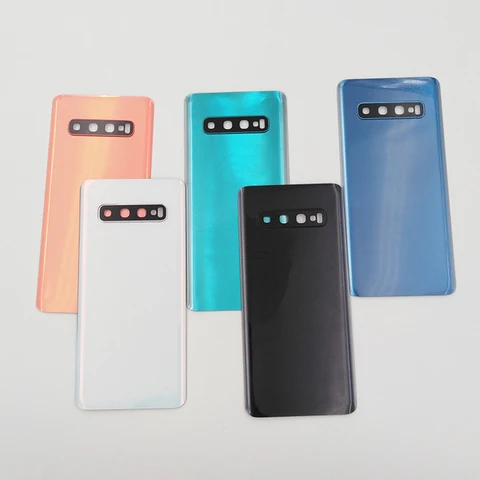 Задняя стеклянная крышка для Samsung S10 S10 + Крышка батарейного отсека Задняя дверь Корпус Сменный чехол для Galaxy S10 SM-G973F S10 Plus SM-G975F