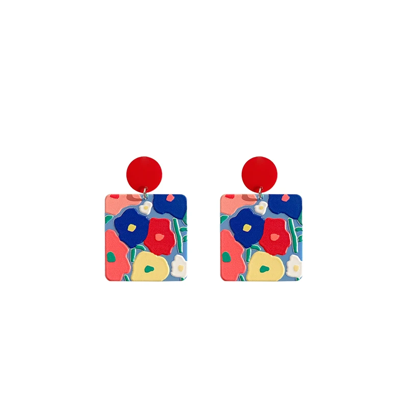 

to Make round Face Thin-Looked Acrylic Earrings Women's All-Match Design Sense Niche Earrings