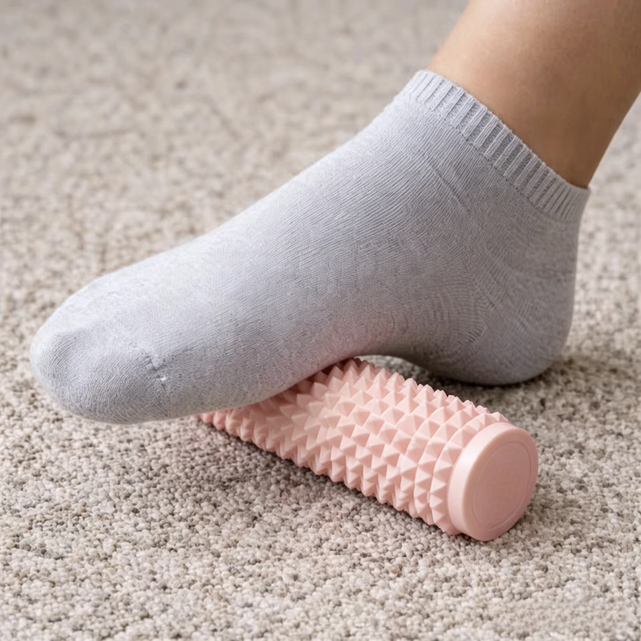Portable Foot Fascia Massage Roller, Bumpy‑Surface Relaxation Tool for Home Office and Post‑Exercise Foot Relief
