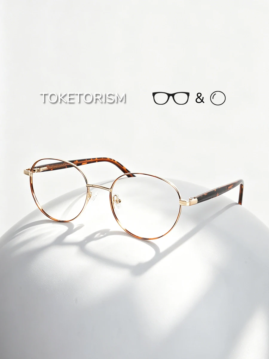 

Очки для чтения Toketorism в стиле ретро, ​​овальные, металлические, для женщин, круглые классические компьютерные очки для мужчин