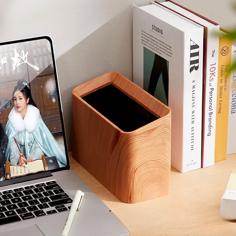 Nordic Square Mini Lidless Desktop Trash Can Coffee Table Living Room Office Study Double-layer Japanese Simple Creative